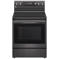 LG 30" 6.3 Cu. Ft. True Convection Electric Air Fry Range (LREL6325D) - Black - Open Box - Scratch & Dent