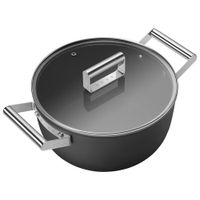 Smeg 9.5" Aluminum Casserole Pan with Glass Lid