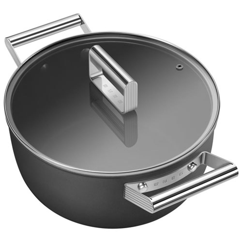 Smeg 9.5" Aluminum Casserole Pan with Glass Lid