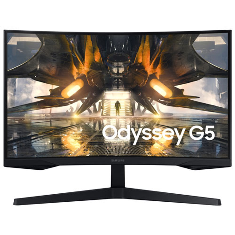 Samsung Odyssey G5 27" QHD 165Hz 1ms GTG Curved VA LCD FreeSync Gaming Monitor (LS27AG550ENXZA) - Black