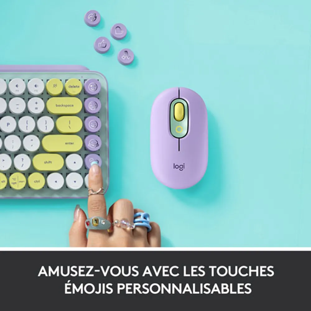 Logitech POP Keys Wireless Mechanical Keyboard with Customizable Emoji Keys - Daydream