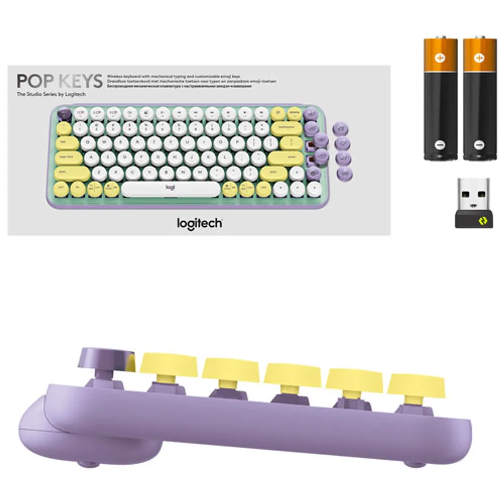 Logitech POP Keys Wireless Mechanical Keyboard with Customizable Emoji Keys - Daydream