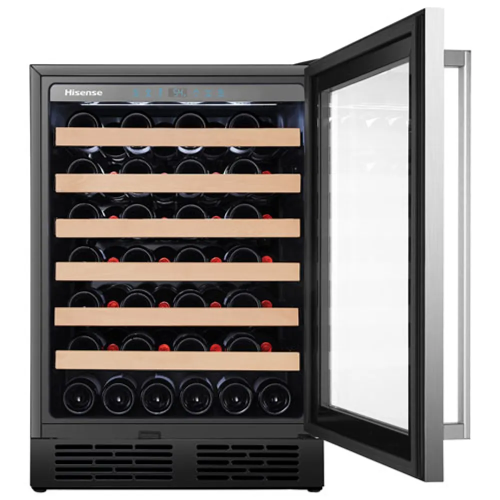 Hisense 54-Bottle Freestanding Wine Cellar (HWS54029SS) - Stainless Steel