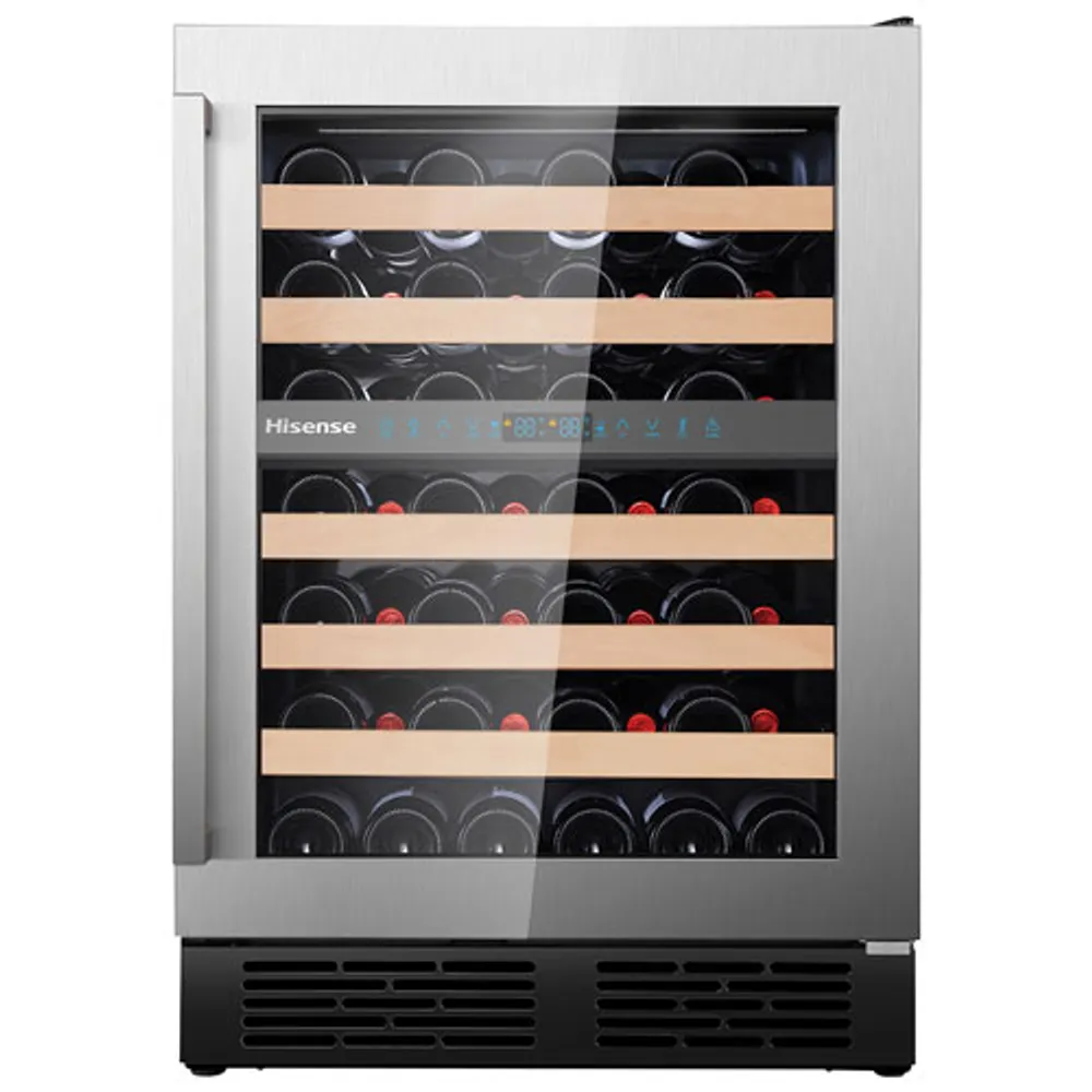 Hisense 46-Bottle Freestanding Dual Temperature Zone Wine Cellar (HWD46029SS) - Stainless Steel