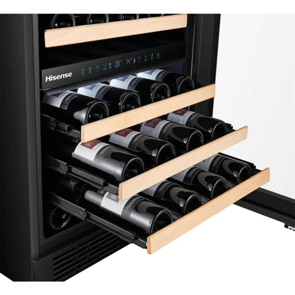 Hisense 46-Bottle Freestanding Dual Temperature Zone Wine Cellar (HWD46029SS) - Stainless Steel