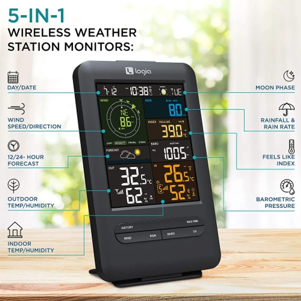Oregon Scientific BAR208HGA Advanced Wireless Weather Station with Atomic  Time
