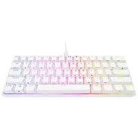 Corsair K65 Mini Backlit Mechanical Cherry MX Speed RGB Silver Gaming Keyboard - White