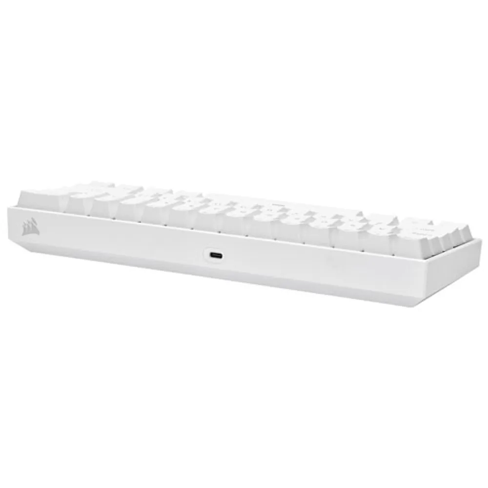 Corsair K65 Mini Backlit Mechanical Cherry MX Speed RGB Silver Gaming Keyboard - White