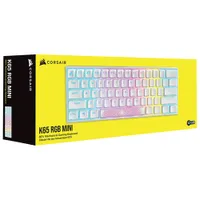 Corsair K65 Mini Backlit Mechanical Cherry MX Speed RGB Silver Gaming Keyboard - White