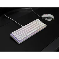 Corsair K65 Mini Backlit Mechanical Cherry MX Speed RGB Silver Gaming Keyboard - White