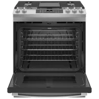 GE 30" 5.6 Cu. Ft. Fan Convection 5-Burner Slide-In Gas Range (JCGS760SPSS) - Stainless Steel