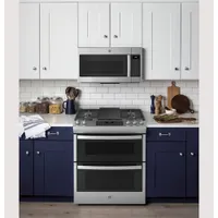 GE 30" 6.7 Cu. Ft. Double Oven 5-Burner Slide-In Gas Range (JCGSS86SPSS) - Stainless Steel