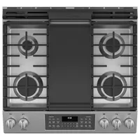 GE 30" 6.7 Cu. Ft. Double Oven 5-Burner Slide-In Gas Range (JCGSS86SPSS) - Stainless Steel