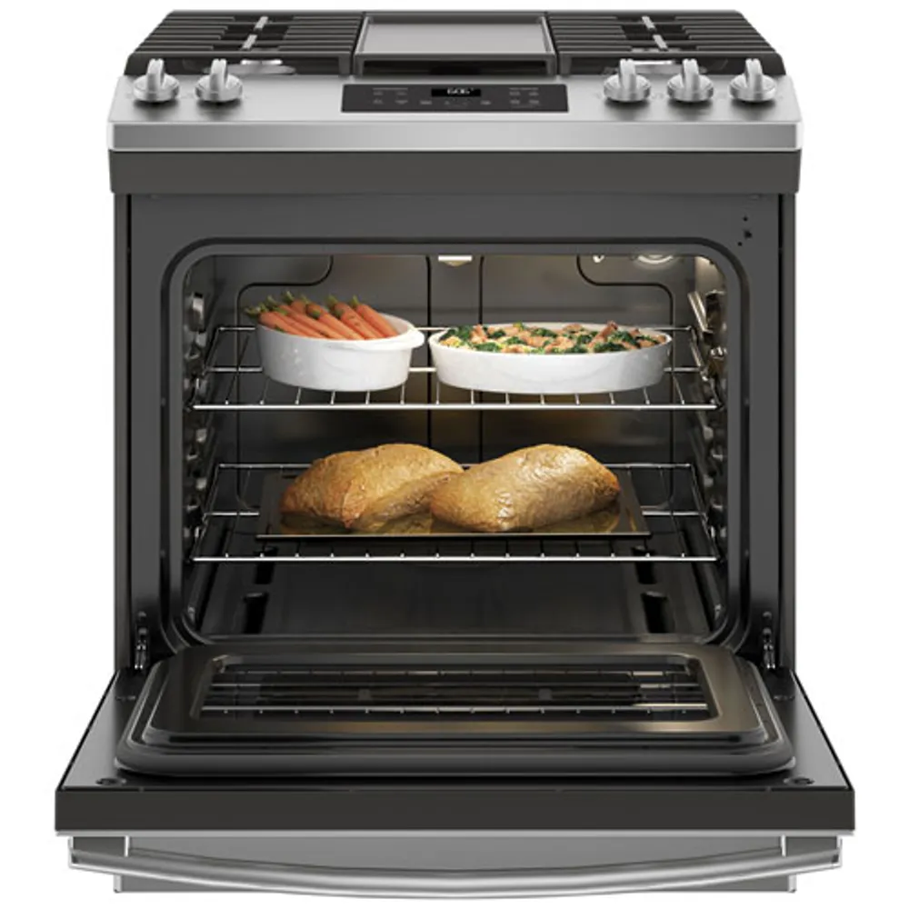 GE 30" 5.0 Cu. Ft. 5-Burner Slide-In Gas Range (JCGSS66SELSS) - Stainless Steel