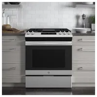 GE 30" 5.0 Cu. Ft. 5-Burner Slide-In Gas Range (JCGSS66SELSS) - Stainless Steel