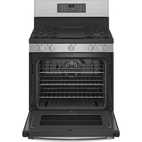 GE 30" 5.6 Cu. Ft. True Convection 5-Burner Freestanding Gas Air Fry Range (PCGB935YPFS) - Stainless