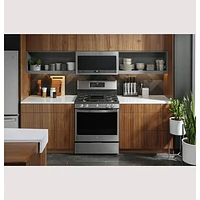 GE 30" 5.6 Cu. Ft. True Convection 5-Burner Freestanding Gas Air Fry Range (PCGB935YPFS) - Stainless