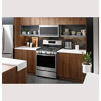 GE 30" 5.6 Cu. Ft. True Convection 5-Burner Freestanding Gas Air Fry Range (PCGB935YPFS) - Stainless