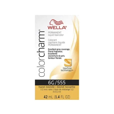 Wella ColorCharm Permanent Liquid Hair Color 6G/Hazel Blonde, 42mL