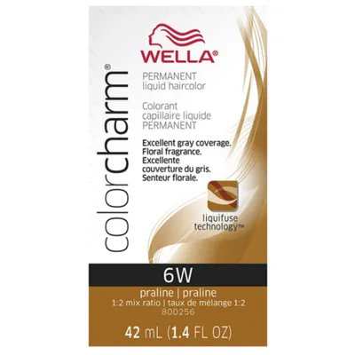 Wella ColorCharm Permanent Liquid Hair Color 6W/Praline, 42mL