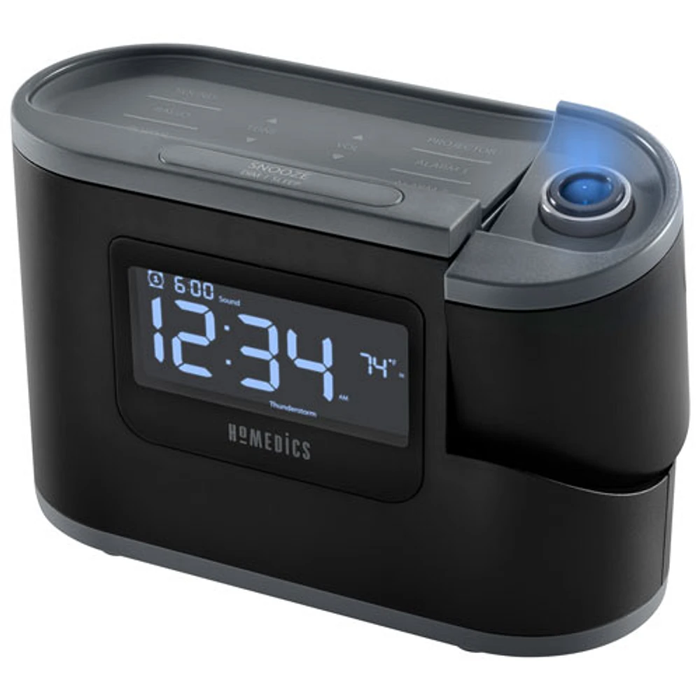 HoMedics SoundSpa Recharged Projection Alarm Clock with Temperature Sensor (SS-5080)