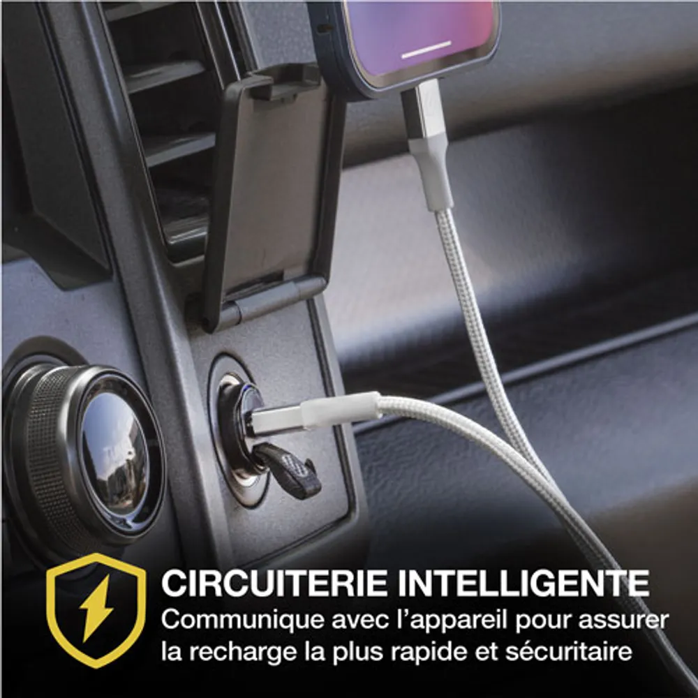 Mini chargeur pour l'auto PowerVolt 3.0 PowerVolt 30 W de Scosche - Noir