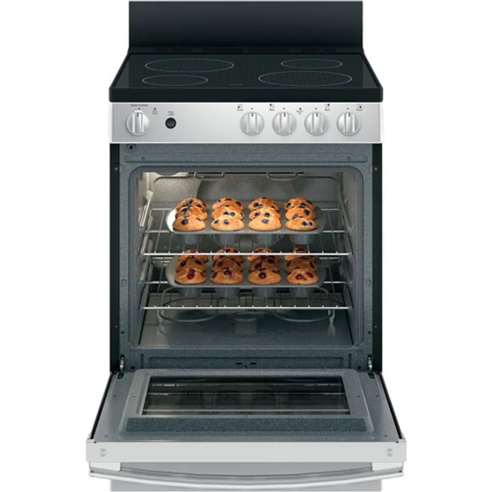 GE 24" 2.9 Cu. Ft. Freestanding Electric Range (JCAS640RMSS) - Stainless Steel