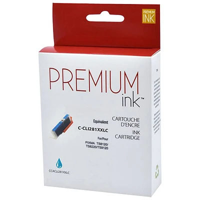 Cartouche d'encre cyan Premium Ink compatible avec Canon (CLI-281XXLC)