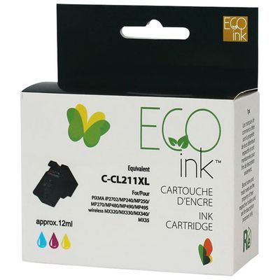 Eco Ink Colour Remanufactured Ink Cartridge Compatible with Canon (CL211XL)