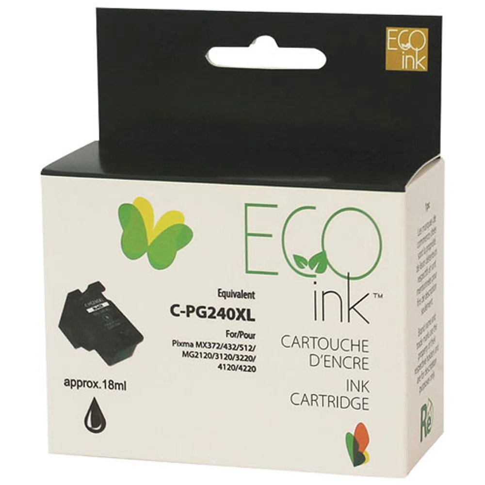 Cartouche d'encre noire réusinée Eco Ink compatible avec Canon (PG240XL)