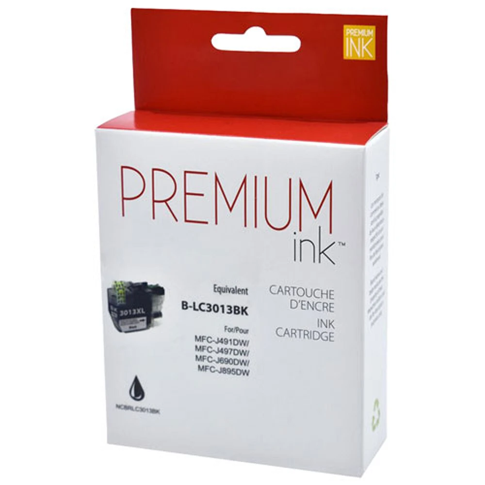 Cartouche d'encre noire Premium Ink compatible avec Brother (LC3013BK)