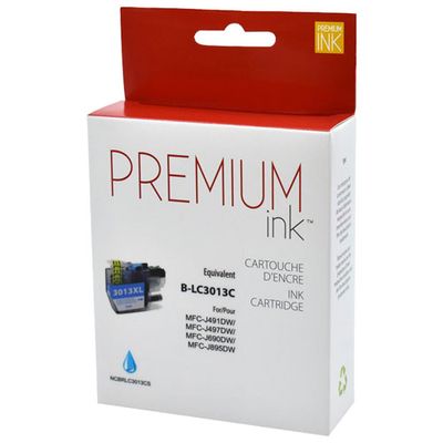 Premium Ink Cyan Ink Cartridge Compatible with Brother (LC3013CS)