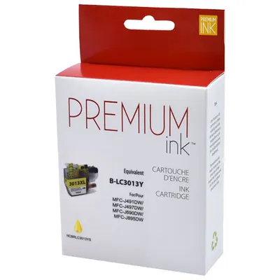 Cartouche d'encre jaune Premium Ink compatible avec Brother (LC3013YS)