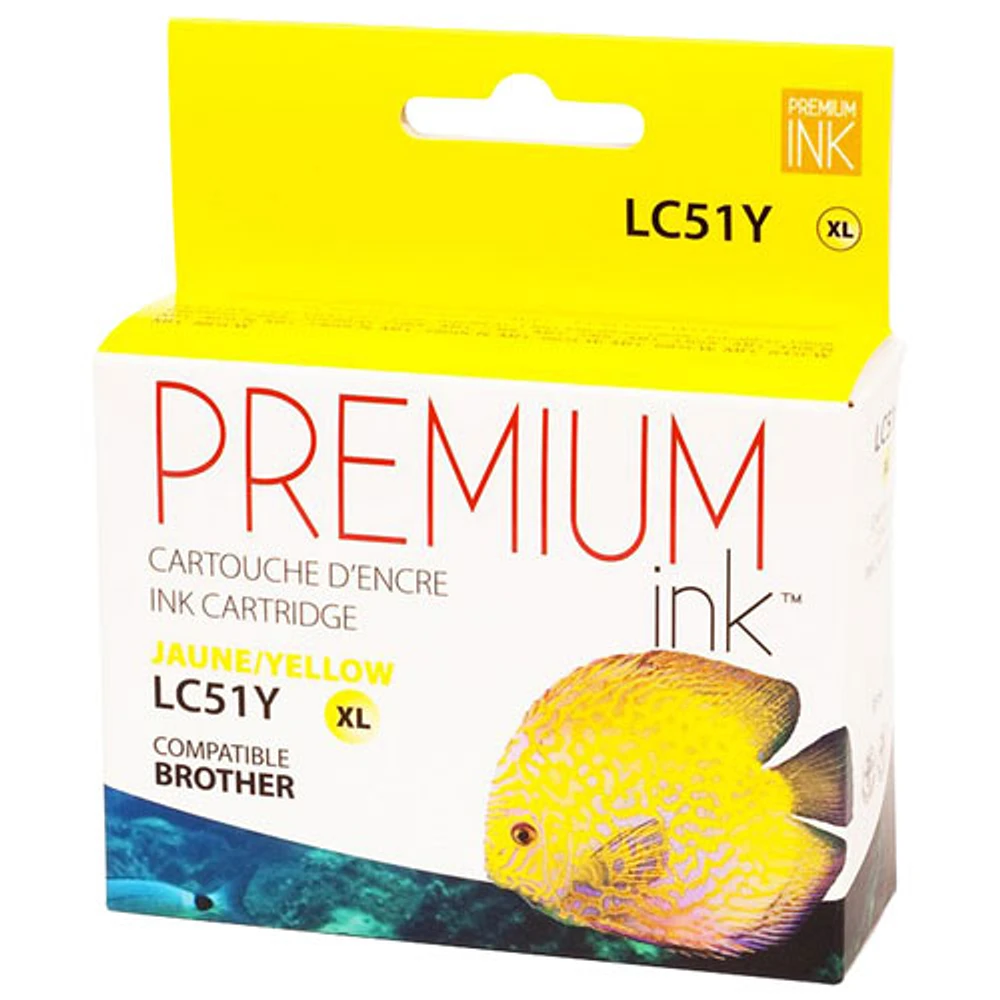 Cartouche d'encre jaune Premium Ink compatible avec Brother (LC51YS)