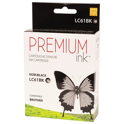 Cartouche d'encre noire Premium Ink compatible avec Brother (LC61BK)