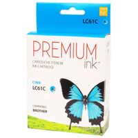 Premium Ink Cyan Ink Cartridge Compatible with Brother (LC61C)