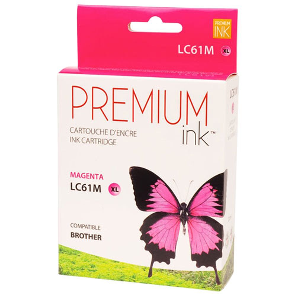 Premium Ink Magenta Ink Cartridge Compatible with Brother (LC61M)