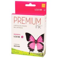 Premium Ink Magenta Ink Cartridge Compatible with Brother (LC61M)