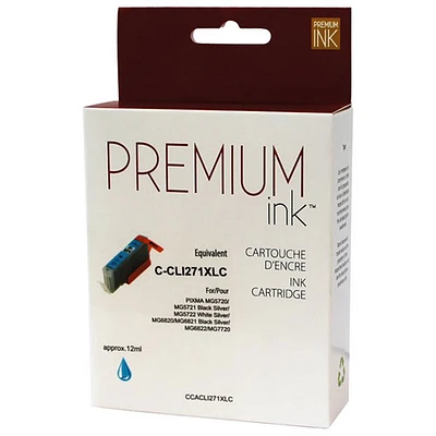 Cartouche d'encre cyan Premium Ink compatible avec Canon (CLI-271XLC)