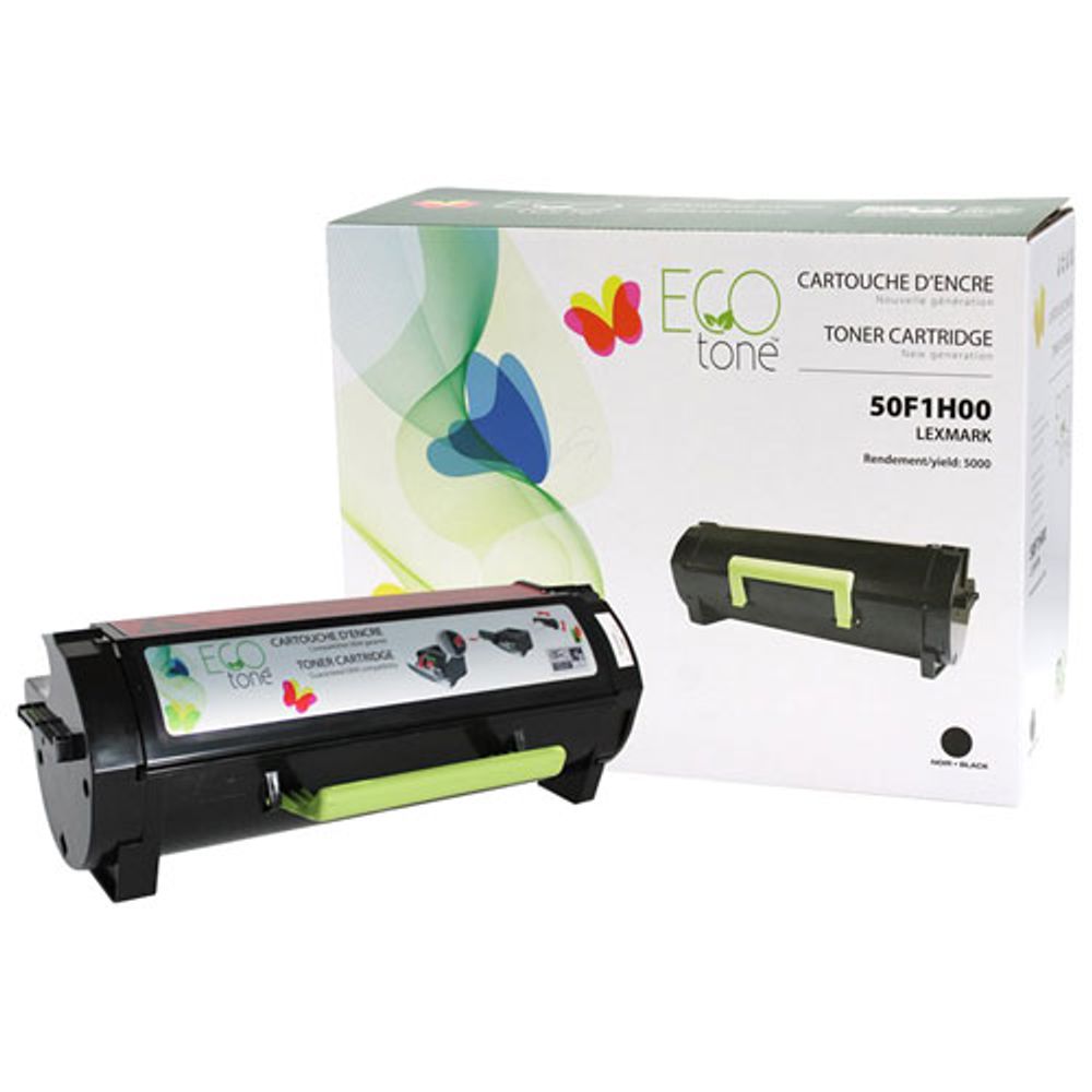 EcoTone Black Remanufactured Toner Cartridge Compatible with Lexmark (50F1H00)