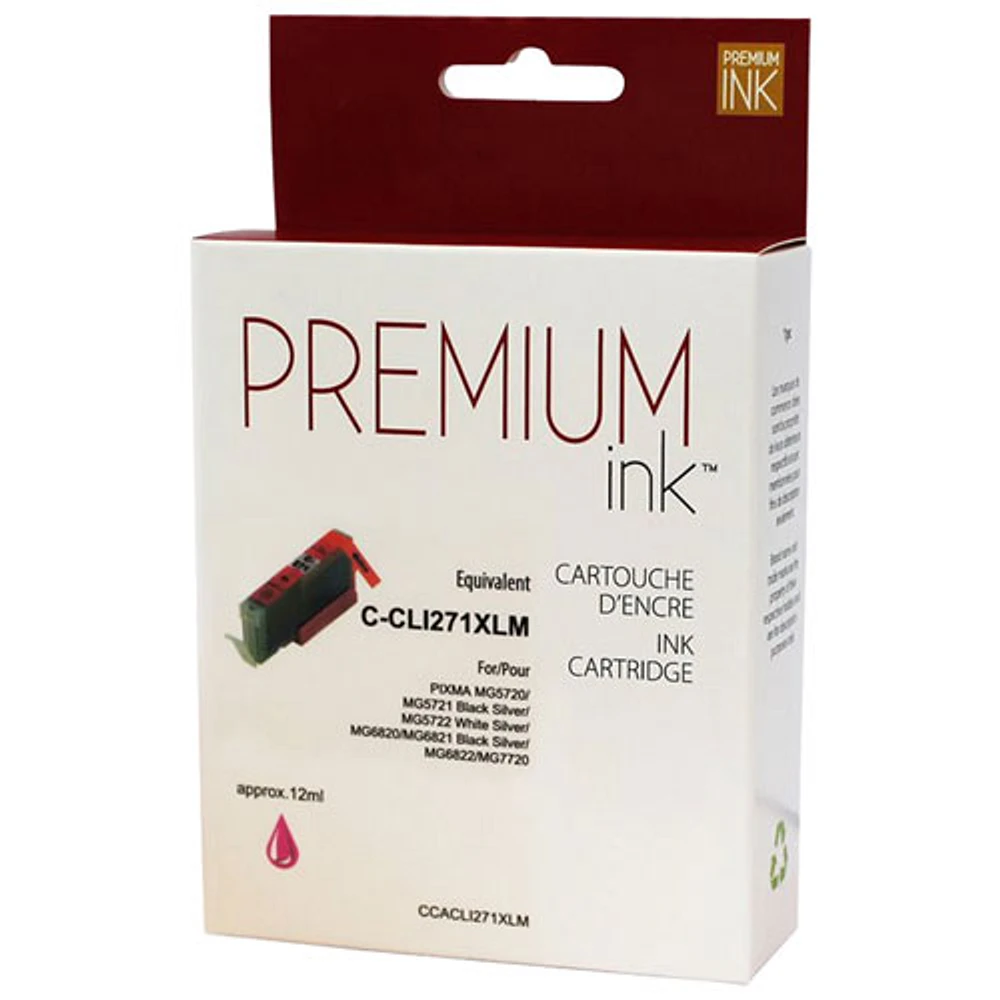 Cartouche d'encre magenta Premium Ink compatible avec Canon (CLI-271XLM)