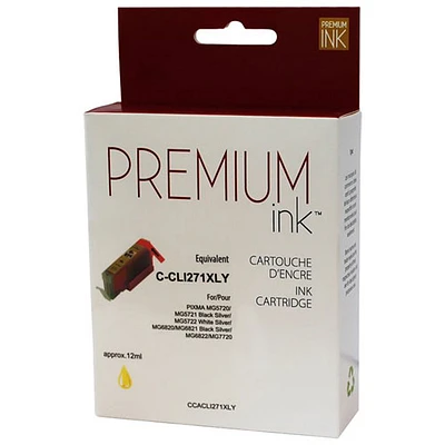 Cartouche d'encre jaune Premium Ink compatible avec Canon (CLI-271XLY)