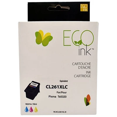 Cartouche d'encre couleur réusinée Eco Ink compatible avec Canon (CLI-261XL)