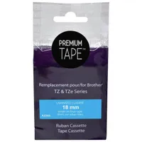 Premium Tape Laminated 18mm White-on-Blue Tape Cassette for Brother TZ/TZe Series