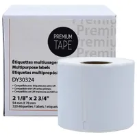Premium Tape Multipurpose Labels for Dymo LW - 2 1/8" x 2 3/4" - 320 Labels
