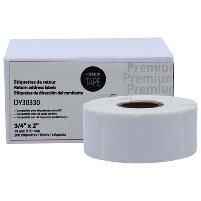 Premium Tape Return Address Labels for Dymo LW - 3/4" x 2" - 500 Labels