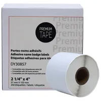 Étiquettes adhésives pour porte-nom Premium Tape pour LW de Dymo - 2 1/4 x 4 po - 250 étiquettes