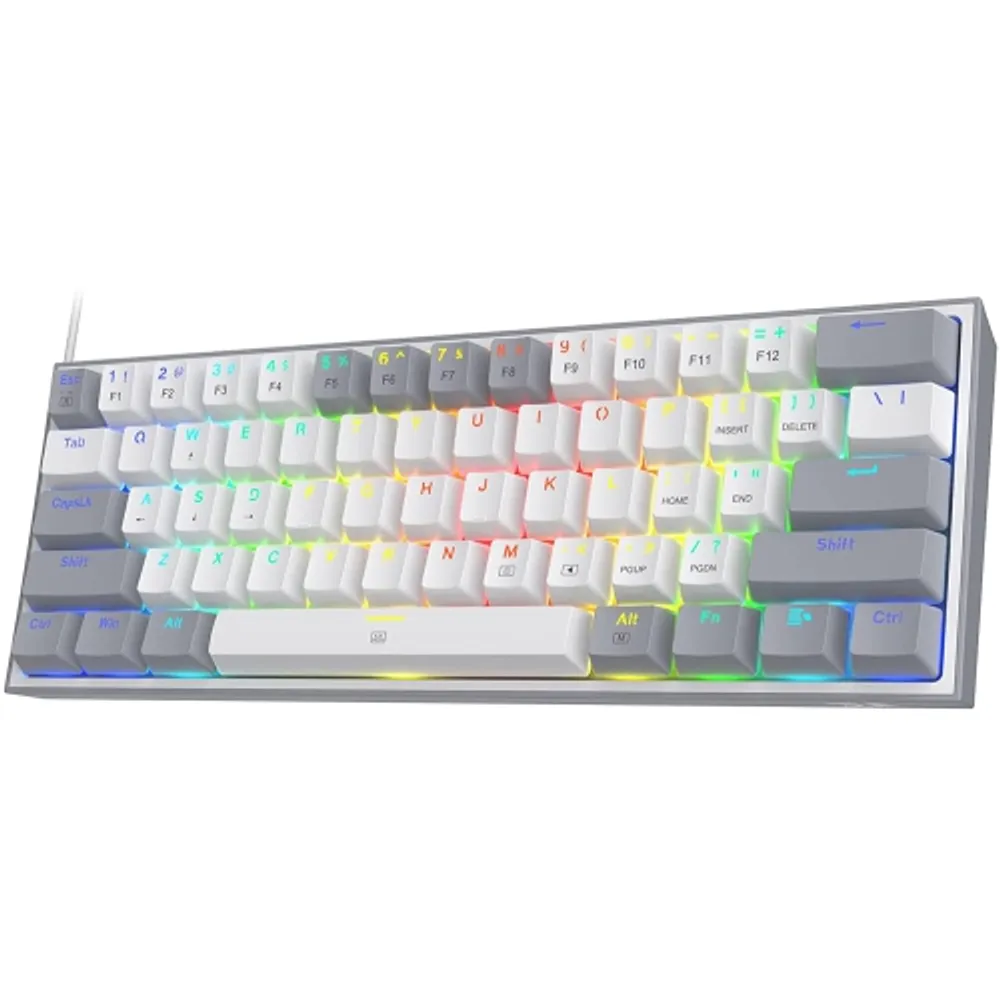 61 Keys Mini Keyboard,Wired 60% Mechanical Gaming Keyboard RGB Backlit Compact 61 Keys Mini Keyboard with Blue Switches,Programmable Macro PC Laptop A