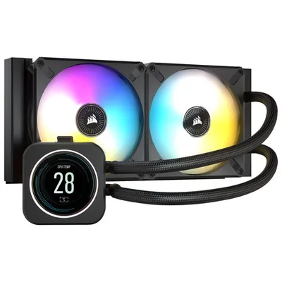 Système de refroidissement liquide avec écran 240 mm pour processeur iCUE H100i Elite de Corsair