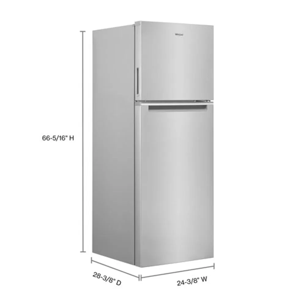 Whirlpool 25" 12.9 Cu. Ft. Top Freezer Refrigerator (WRT313CZLZ) - Stainless Steel